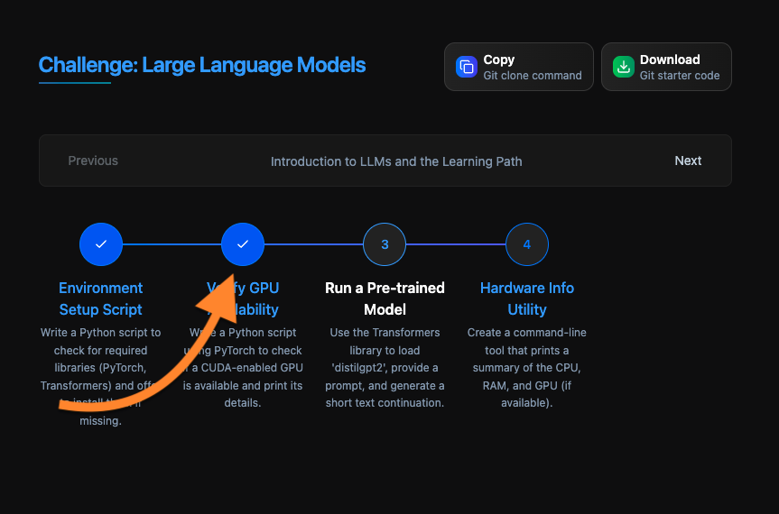 Completion state with dashboard progress and status indicators