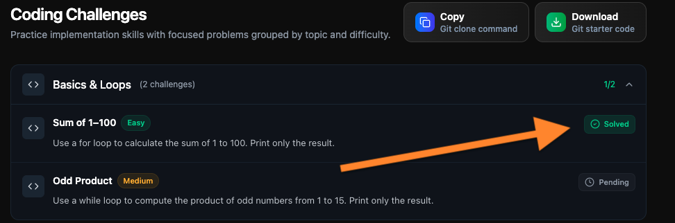 Completion state with dashboard progress and status indicators